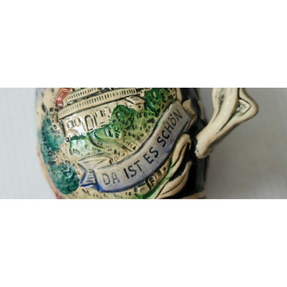 Beer Stein with Lid Western Germany da ist es schon auf der Alm Mountain Meadow - Picture 6 of 10